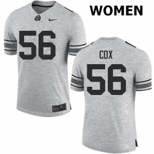 NCAA Ohio State Buckeyes Women's #56 Aaron Cox Gray Nike Football College Jersey RRU5145GV